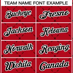 Red Black-White Rhombus Authentic Baseball Jersey 3