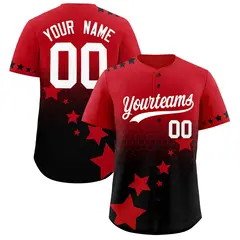 Red Black White Rising Stars Gradient Baseball Jersey 1