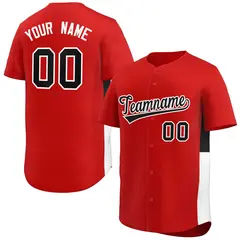Red Black-White Side Two-Tone Authentic Baseball Jersey 1