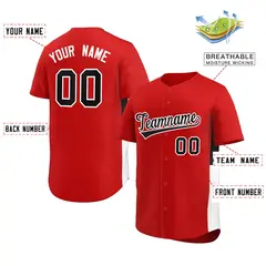 Red Black-White Side Two-Tone Authentic Baseball Jersey 2