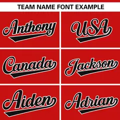 Red Black-White Side Two-Tone Authentic Baseball Jersey 3