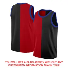 Red Black-White Split Fashion Tops Basketball Jersey 4