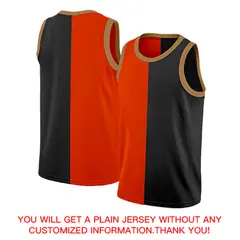 Red Black-White Split Fashion Tops Basketball Jersey 4