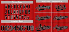 Red Black-White Stripe Authentic Fashion Baseball Jersey 3