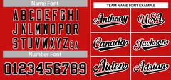 Red Black-White Stripe Raglan Sleeves Baseball Jersey 3