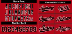 Red Black-White Stripe Raglan Sleeves Baseball Jersey 3