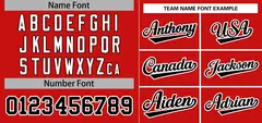 Red Black-White Stripe Raglan Sleeves Baseball Jersey 3