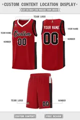 Red Black-White Two-Tone Classic Basketball Jersey 2