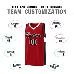 Red Black-White Two-Tone Classic Basketball Jersey 4