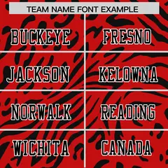 Red Black-White Zebra Stripes Authentic Football Jersey 3