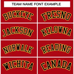 Red Black-Yellow Raglan Varsity Full-Snap Letterman Jacket 5