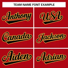 Red Black-Yellow Raglan Varsity Full-Snap Letterman Jacket 5