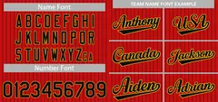 Red Black-Yellow Stripe Authentic Fashion Baseball Jersey 3