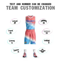 Red Blue-Royal Gradient Slash Basketball Jersey 4
