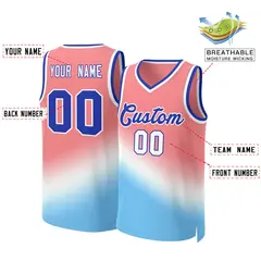 Red Blue-Royal Gradient Slash Fashion Basketball Jersey 2