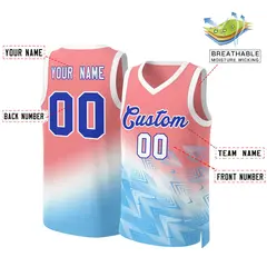 Red Blue-Royal Gradient Slash Fashion Basketball Jersey 2
