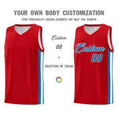 Red Blue-White Classic Sports Uniform Basketball Jersey Set 3