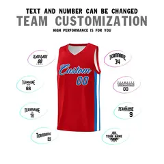 Red Blue-White Classic Sports Uniform Basketball Jersey Set 4