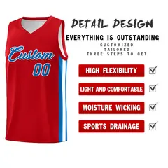 Red Blue-White Classic Sports Uniform Basketball Jersey Set 5