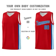 Red Blue-White Classic Sports Uniform Basketball Jersey Set 3