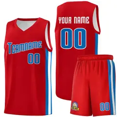 Red Blue-White Classic Sports Uniform Basketball Jersey Set