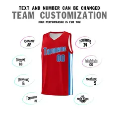Red Blue-White Classic Sports Uniform Basketball Jersey Set 4