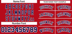 Red Blue-White Classic Style Two-Button Softball Jersey 3