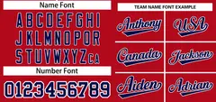 Red Blue-White Classic Style Two-Button Softball Jersey 3