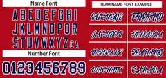 Red Blue-White Classic Style Two-Button Softball Jersey 3