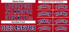 Red Blue-White Classic Style Two-Button Softball Jersey 3