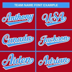 Red Blue-White Full Button Classic Baseball Jersey 3