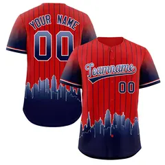 Red Boston City Silhouette Authentic Baseball Jersey