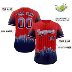Red Boston City Silhouette Authentic Baseball Jersey 2
