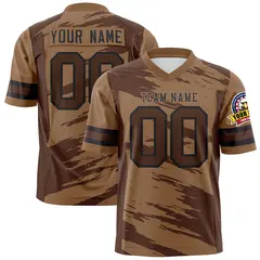 Red Brown Brown Scratch Pattern Authentic Football Jersey
