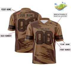Red Brown Brown Scratch Pattern Authentic Football Jersey 2
