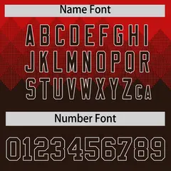 Red Brown Grid Blur Pattern Baseball Jersey 4