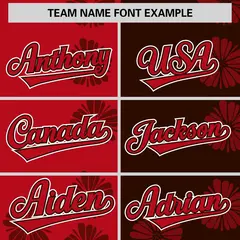Red Brown Split Flower Graffiti Authentic Baseball Jersey 3