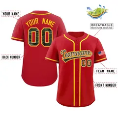 Red Camo Font Authentic Baseball Jersey 2