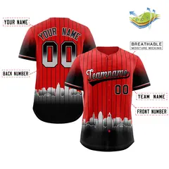 Red Cincinnati City Silhouette Baseball Jersey 2