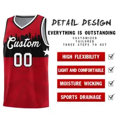Red City Silhouette Pattern Basketball Uniform Jersey 2