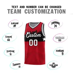 Red City Silhouette Pattern Basketball Uniform Jersey 4