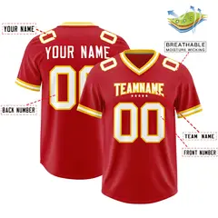 Red Classic American Football Jersey 2