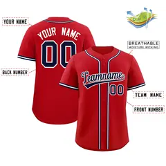 Red Classic Authentic Baseball Jersey 2