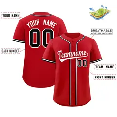 Red Classic Authentic Baseball Jersey 2