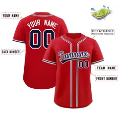 Red Classic Authentic Baseball Jersey 2