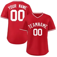 Red Classic Authentic Pullover Baseball Jersey