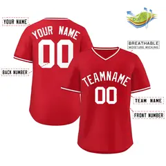 Red Classic Authentic Pullover Baseball Jersey 2