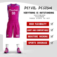 Red Classic Mesh Basketball Jersey Sets 2