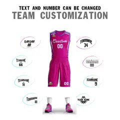 Red Classic Mesh Basketball Jersey Sets 4