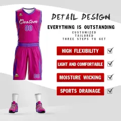 Red Classic Mesh Basketball Jersey Sets 2